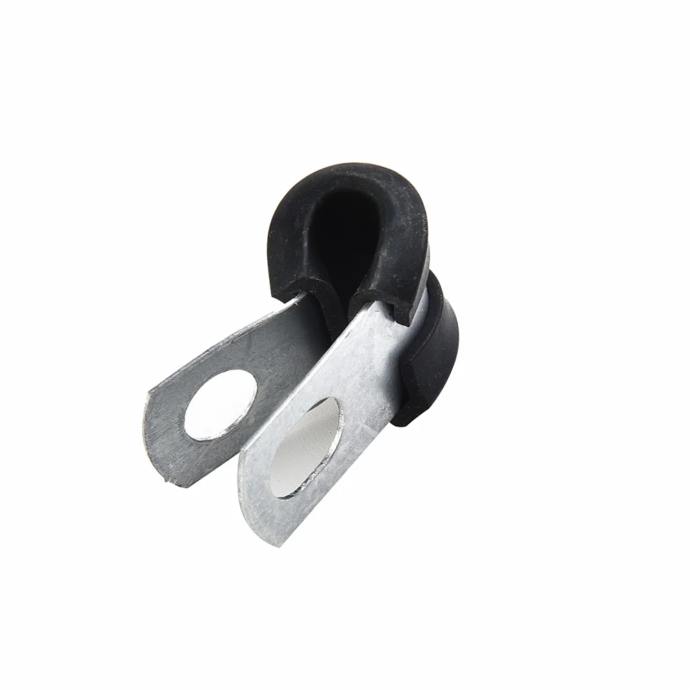 12pcs Brake Pipe Clip P Clips Rubber Lined Wiring Hose Pipe Clamp Fixing For 3/16