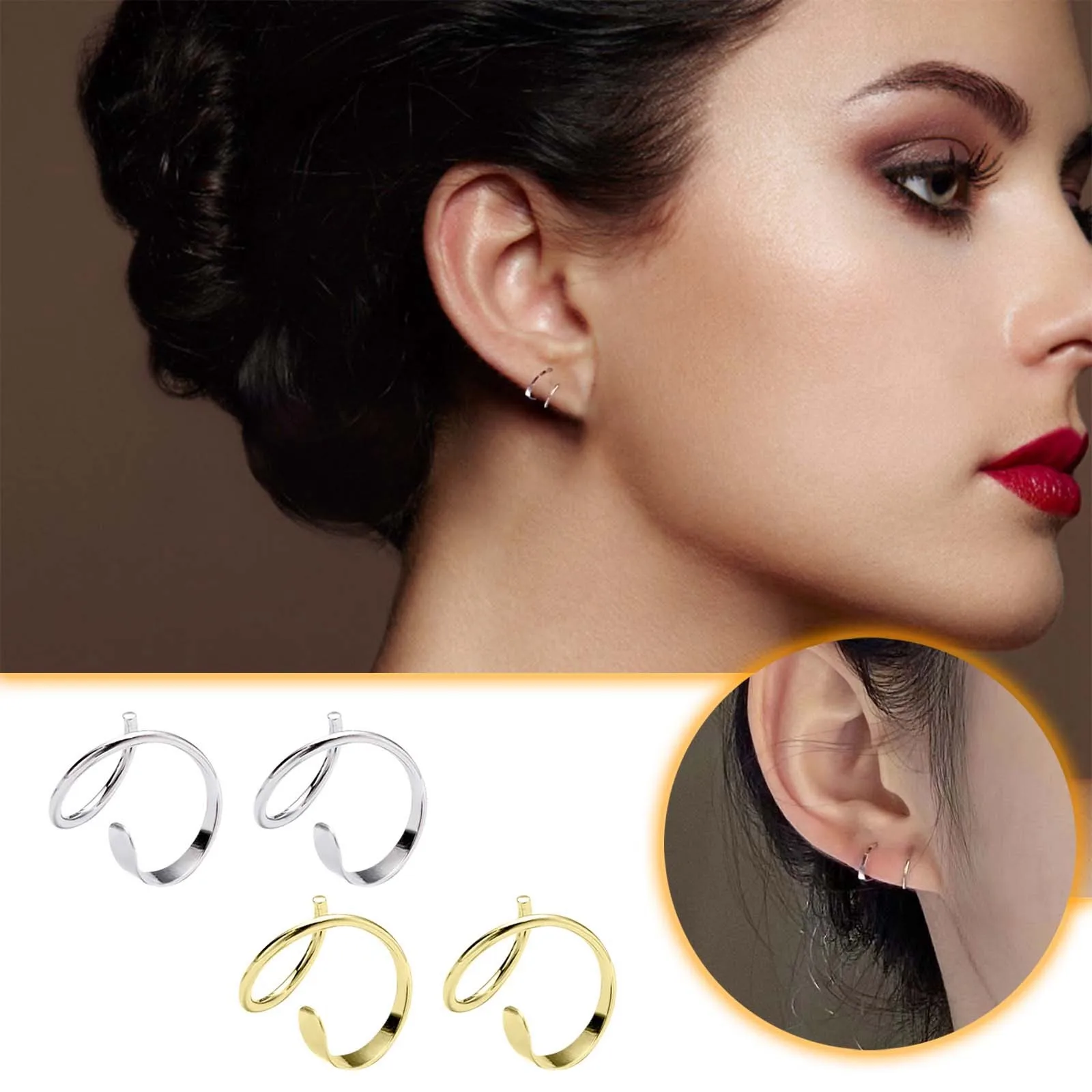 Двухслойные вращающиеся серьги модные простые универсальные темпераментные