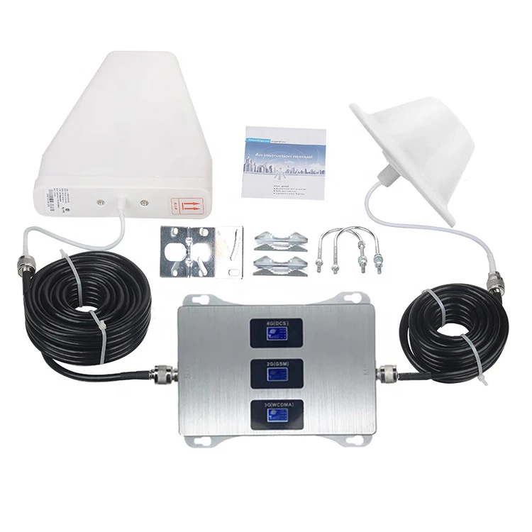 

4g Cellular Amplifier 900 1800 2100 Tri-Band Cell Phone Signal Repeater GSM repeater DCS WCDMA 2G 3G 4G Signal Booster