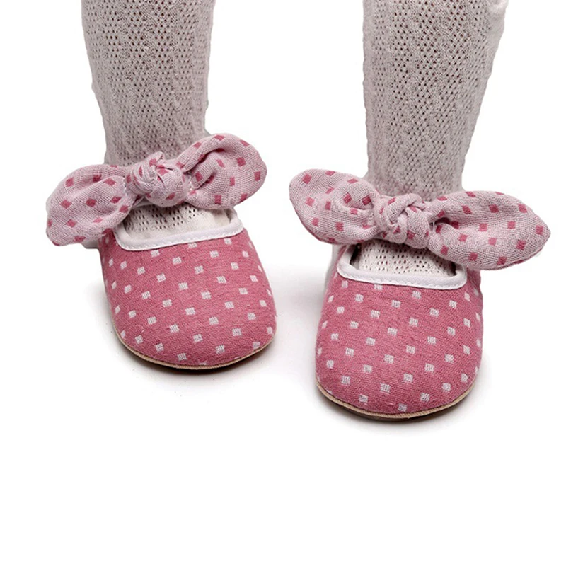 

0-18M Newborn Baby Girls Mary Jane Shoes Plaid Knotted Bowknot Princess Flats Casual Walking Shoes for Newborn Infant Toddler