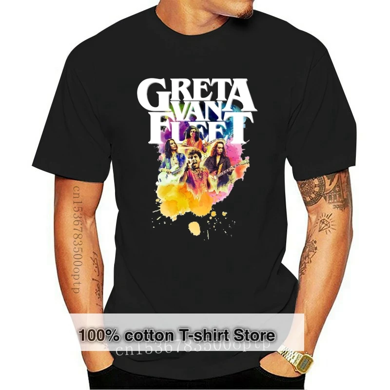 

Greta Van Fleet Tour Dates 2018 T-Shirt Rock Band Black Cotton Men Short Sleeves Cotton T Shirt Free Shipping TOP TEE