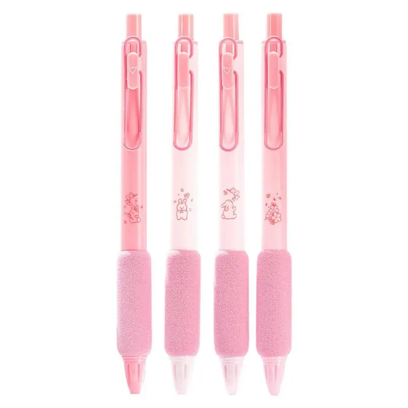 

Милые нейтральные ручки, 4 шт., нейтральные ручки с защитой от пятен, эстетические выдвижные ручки с ST-образным наконечником, быстросохнущие ...