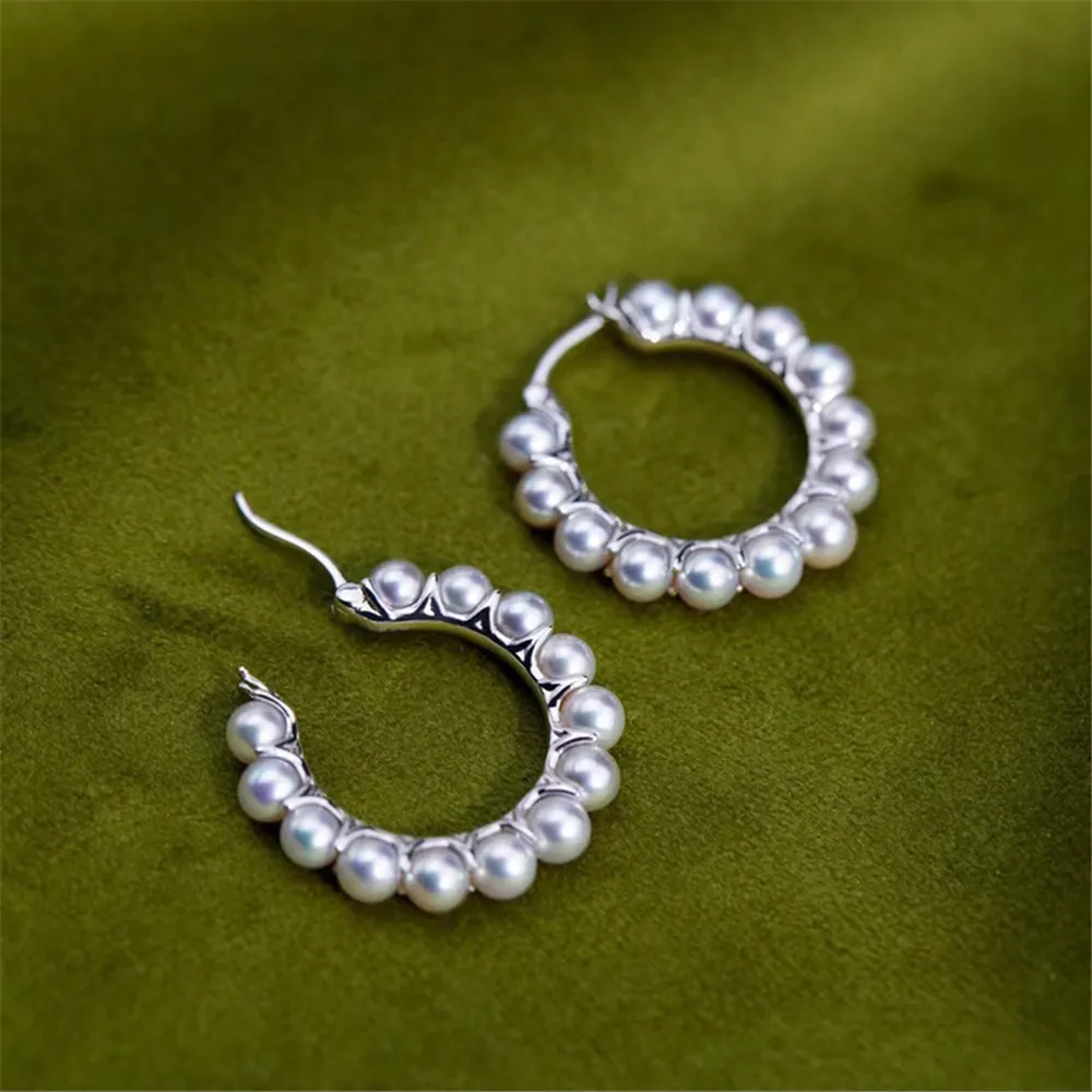 

S925 Sterling Silver Pearl Beads Stud Earrings Setting Base Diy Jewelry Making Findings&Components
