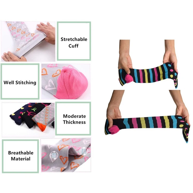 Blood Circulation Compression Socks 15-20mmHg Best for Running Hiking Travel Prevent Varicose Veins Unisex Sports Stockings