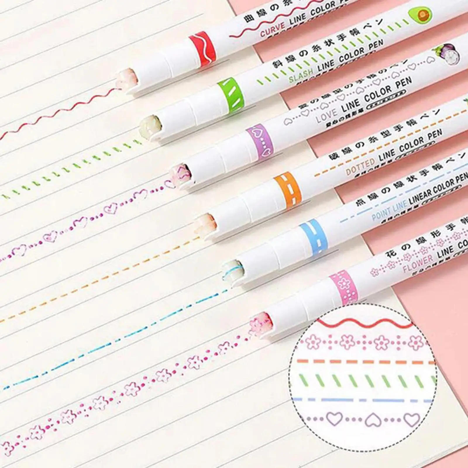

Roller Lace Marker Pens Curve Highlighter Pen Cute Kawaii Scrapbooking Supplies Diyjournal Art Stationery Student Markers A1v7