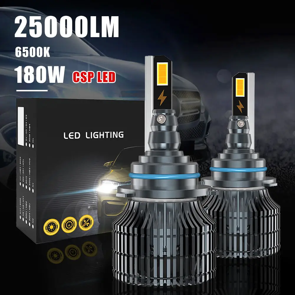 

2PCS H7 H1 H11 9005 9006 9012 LED Headlight Bulb 180W 25000LM Car Headlight 6500K White Waterproof Canbus 12V/24V Auto Lamp