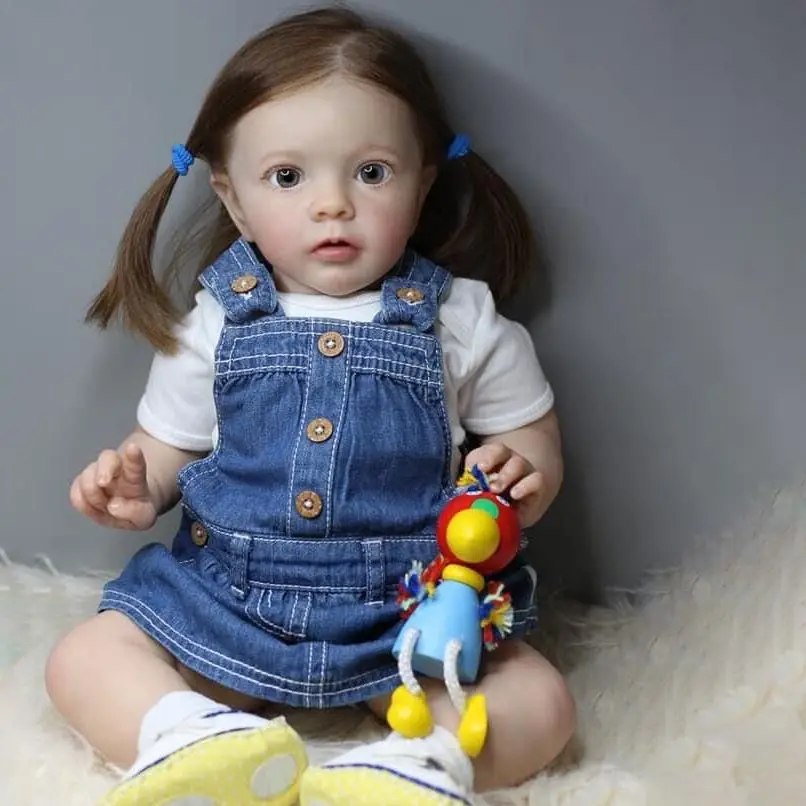 

24 дюйма, высокое качество, уже законченная окрашенная Кукла-младенец, девочка, очень детализированная кукла-младенец с объемным рисунком, подарок