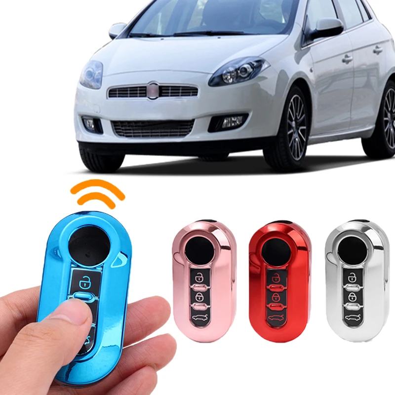 

Car Key Cover 3 Button Folding for FIAT Fiat 500 Boyue Lingya Key Case Cover Remote Key Shell Holder Protecor Car Accessories