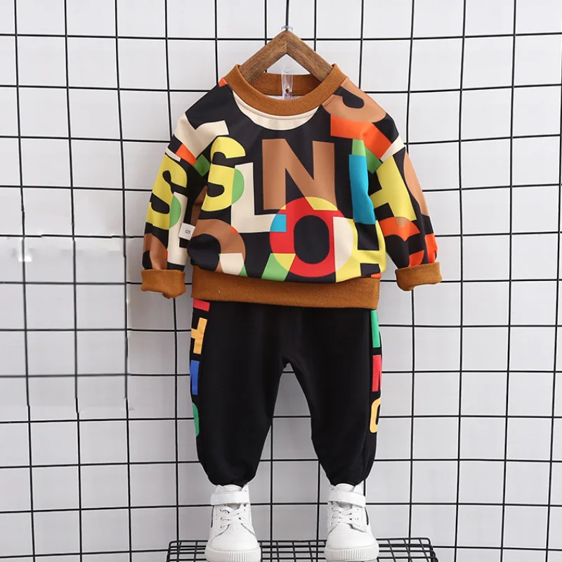 

Autumn Clothes And Spring Girls Letter Children's Of Old Version Boys Print Sports Korean Pants Fashion + Year 0-5 Tops Clothing