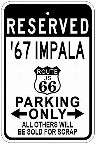 Kexle металлические знаки 1967 67 Chevy Impala Route 66 жестяной стояночный знак-8x12 дюймов