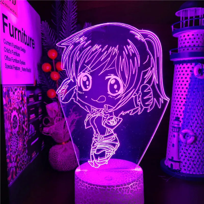 

Attack on Titan 3d LED Anime Night Light For Room Decor Light Attack on Titan Sasha Braus For Girl Boy Velentines Birthday Gift