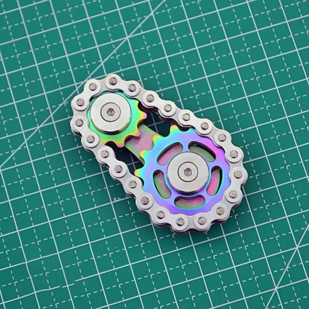 

Novelty Fingertip Gyro Chains Flywheel Sprockets EDC Stainless Steel Decompression Toy Gear Sprocket Road Spinner Party Favors