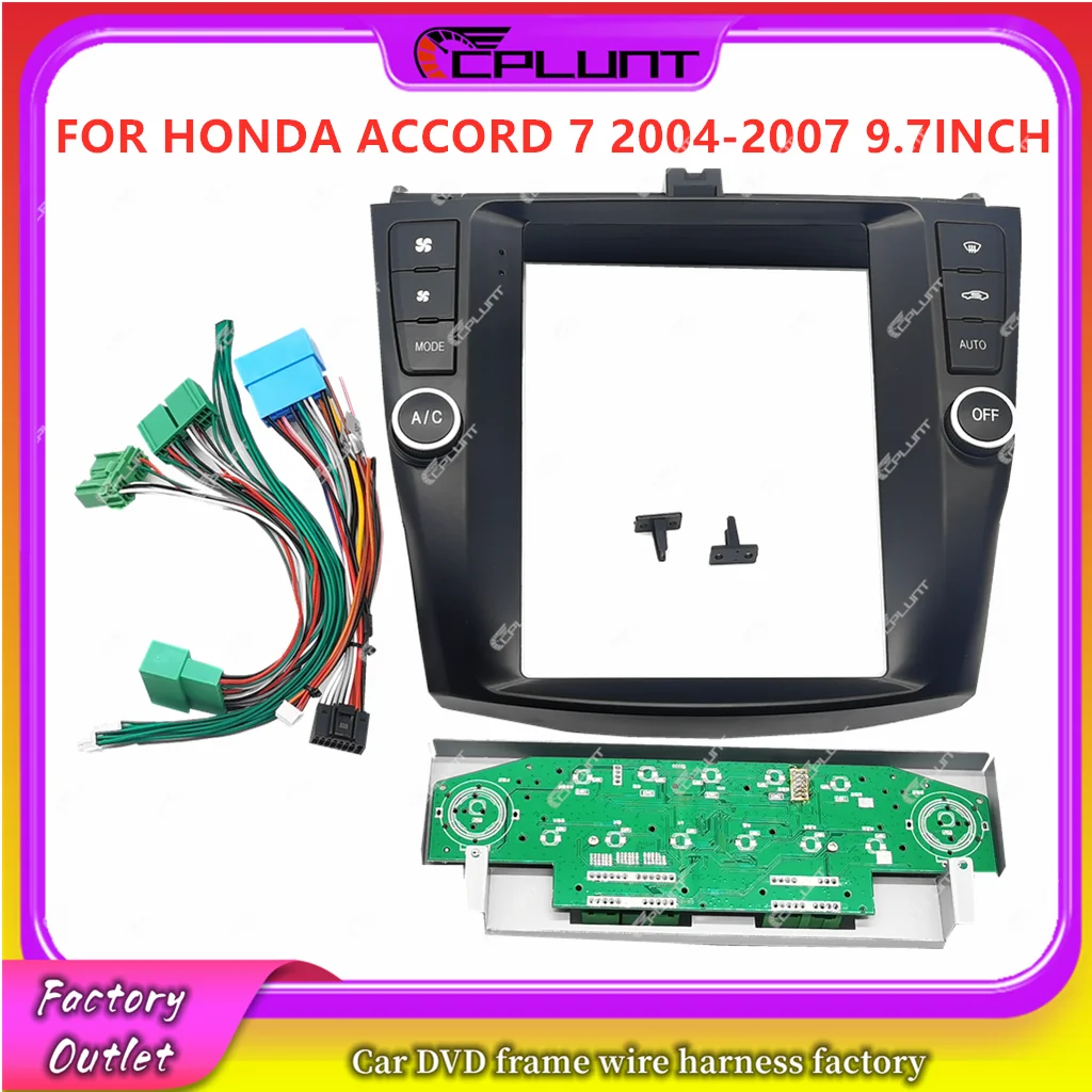 

CPLUNT 2 Din Car Stereo Radio Frame Fascia Adapter For HONDA ACCORD 7 2004-2007 9.7 INCH Android DVD Dash Fitting Panel Kit
