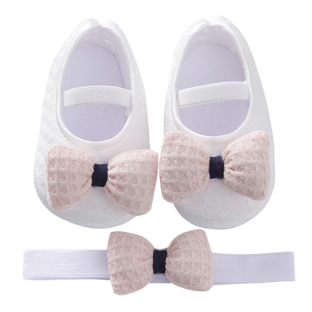 

Обувь для малышей ETOSELL принцессы на свадьбу для малышей 0-12 месяцев для новорожденных девочек на плоской подошве + повязка для волос милая об...