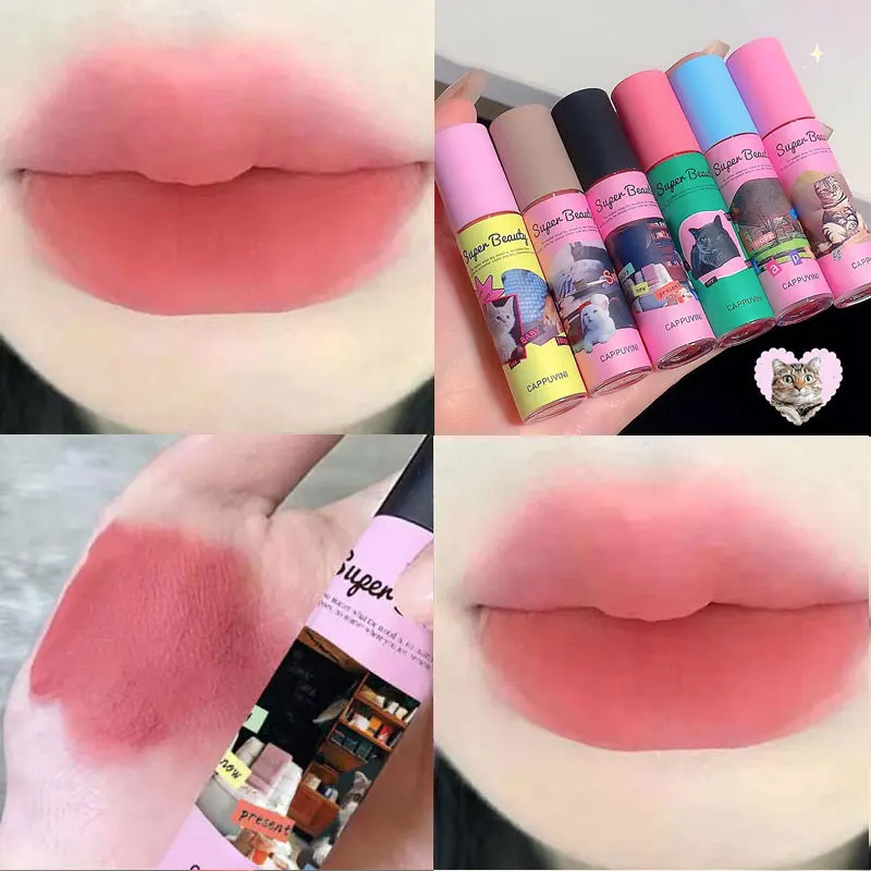 

Lovely Cat Matte Liquid Lipstick Velvet Nude Red Lip Gloss Long Lasting Lip Mud Tint Cream Makeup Cosmetics Beauty Moisturizing
