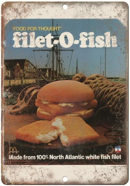 

McDonald's Filet-o-Fish Tin Sign art wall decoration,