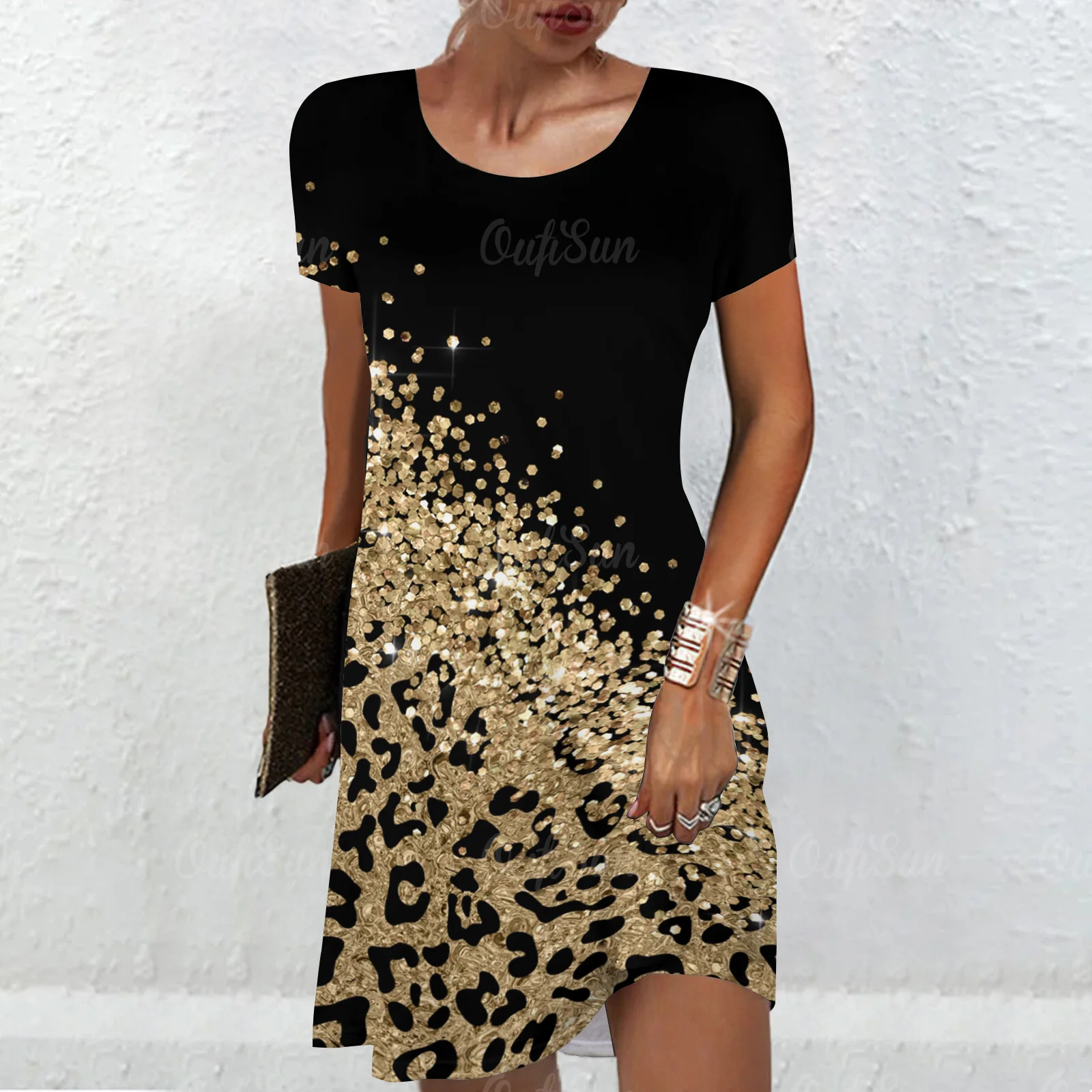 

Female Dress Fashion Hot Selling Pullover Elegant And Pretty Women's Dresses Floral Print Summer Short Sleeved Vacation Clothing