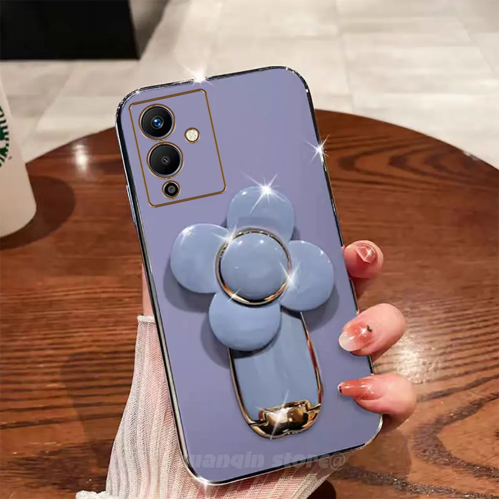 Вращающийся держатель цветов для Infinix Note 12 Pro Чехол телефона X671B Мягкая