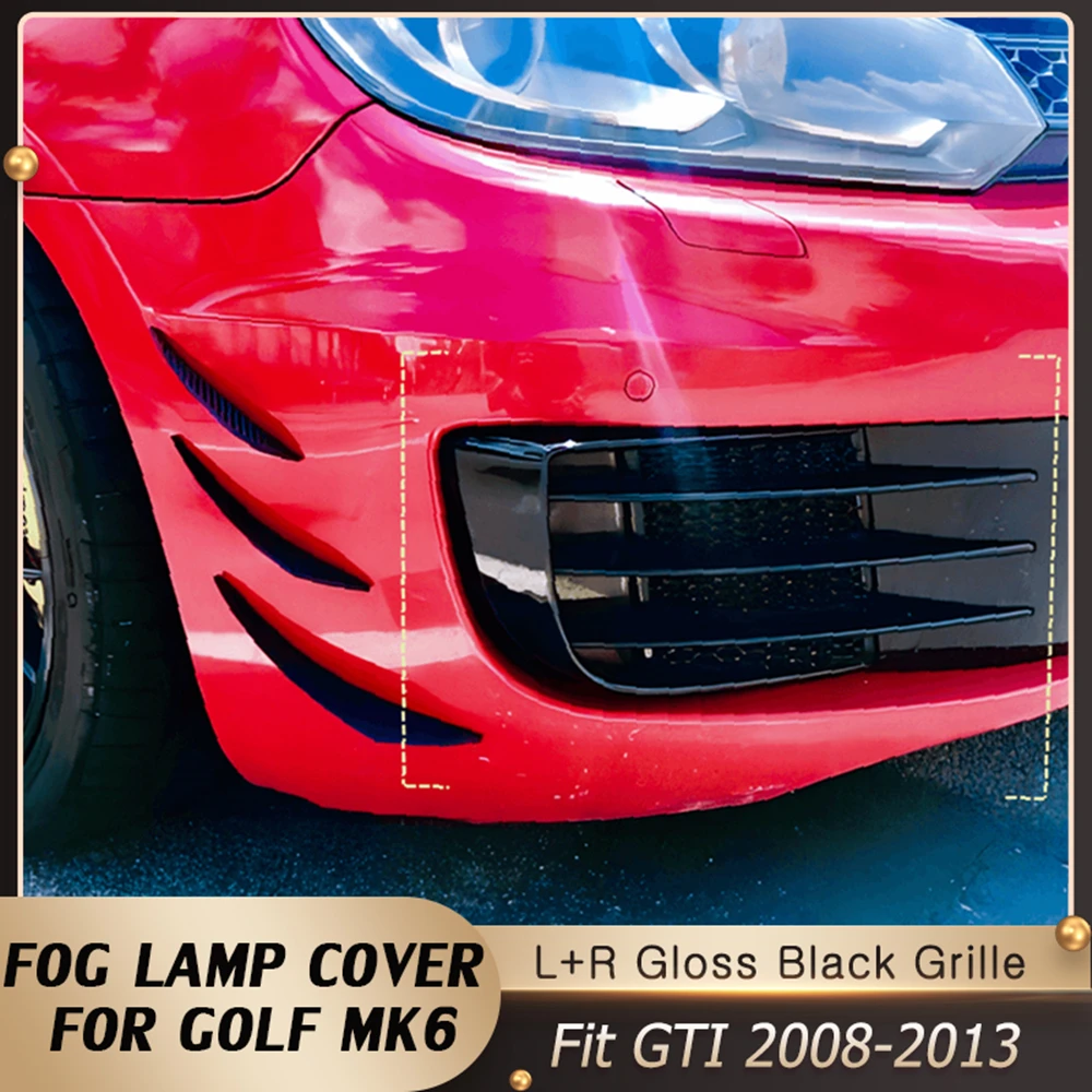 Cubierta de luces antiniebla para coche Volkswagen Golf 6 MK6 VI GTI GTD, Luz antiniebla deportiva, juego de parrilla de parachoques delantero, accesorios GT, Kit de carrocería 2008-2013