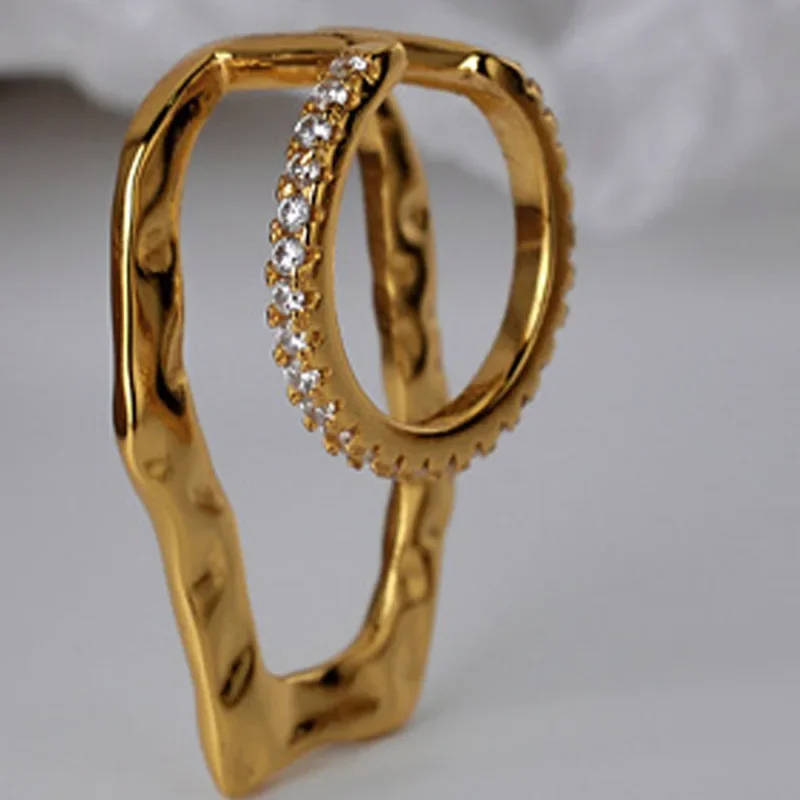 Женские однотонные серьги-капельки с фианитами 18 К золотистого цвета