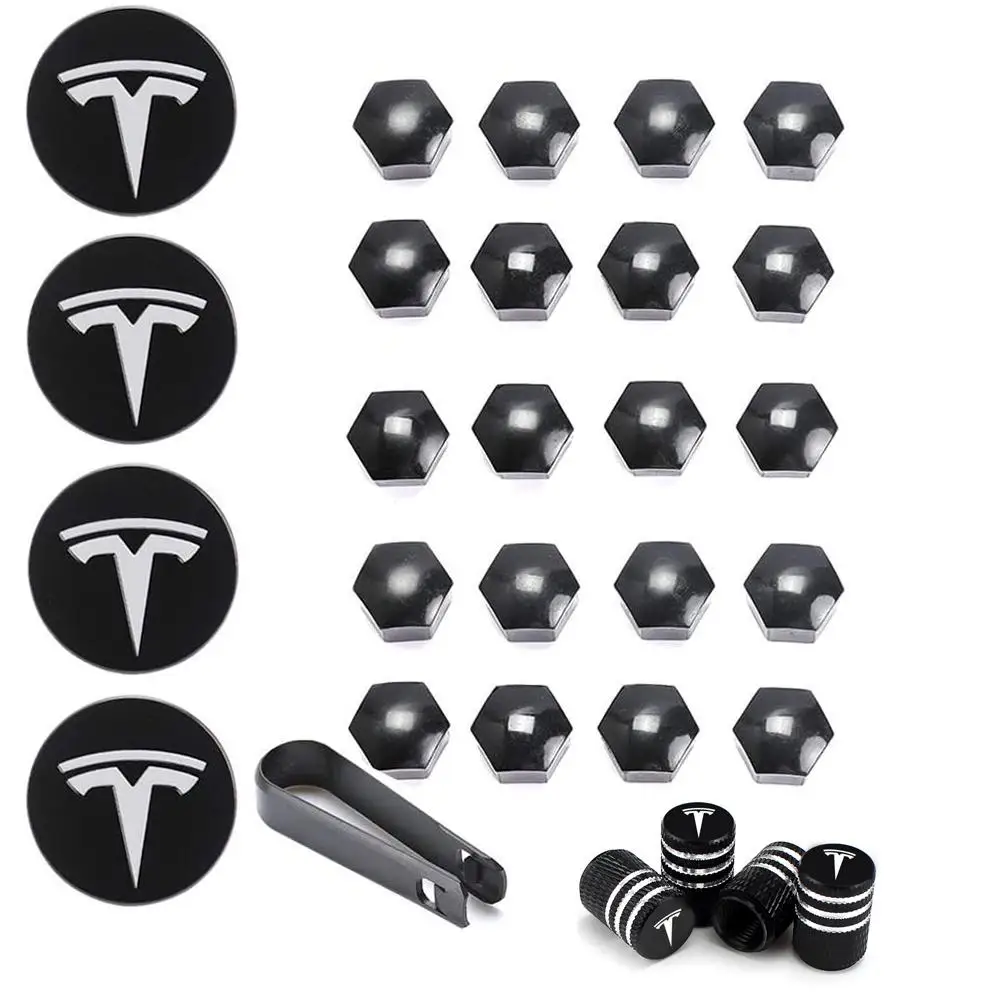 Комплект колпачков для Tesla 3 S X, 30 шт., колпачки для колпачков из алюминиевого сплава