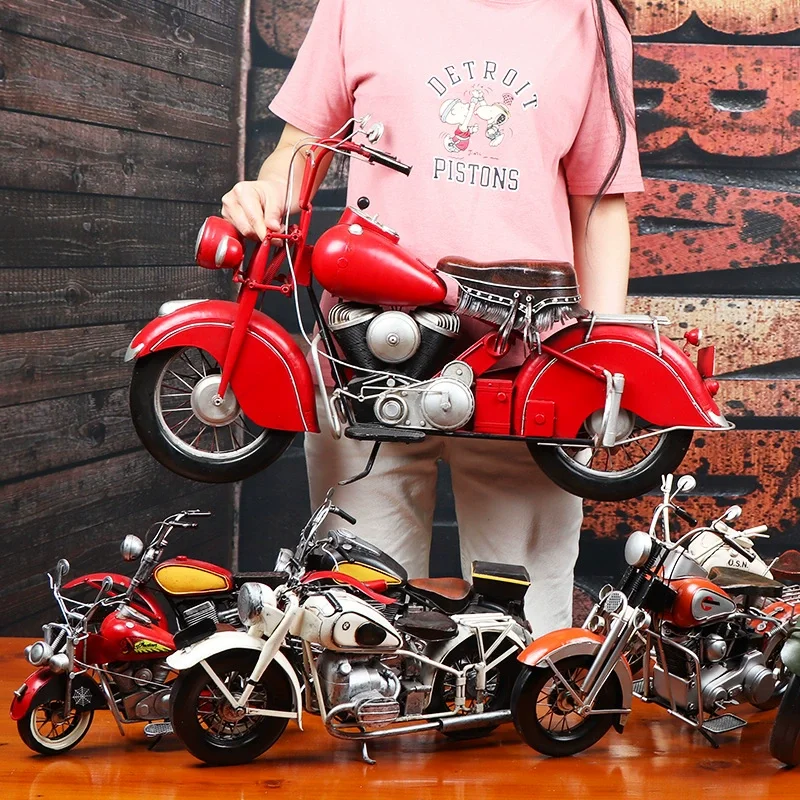 

American Style Creative Retro Motorcycle Model Ornaments Living Room Study Office Decorations Nostalgia Motorcycle Handicrafts