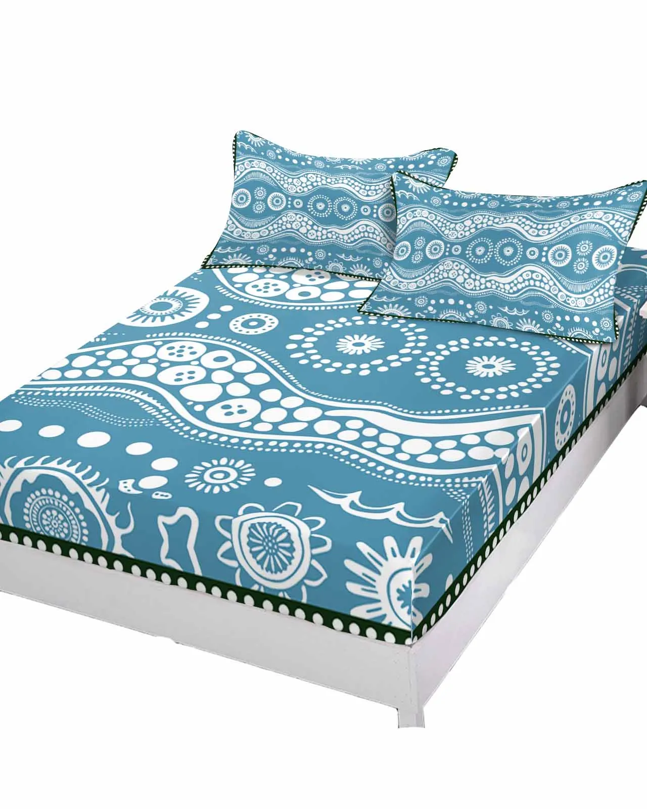 Волна точка граффити абстрактная простыня из полиэстера наматрасник четыре угла