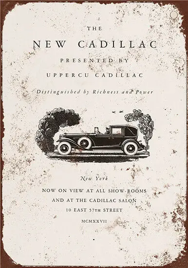 

vintage decor Metal Tin Sign old cadillac car Pub Home Vintage Retro Poster Cafe ART room decor christmas gift