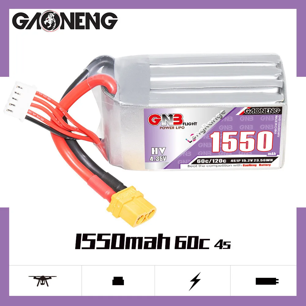 GAONENG GNB 4S 15 2 В 1550 мАч 60C/120C Lipo Батарея для RC FPV Дрон Квадрокоптер Вертолет Автомобиль