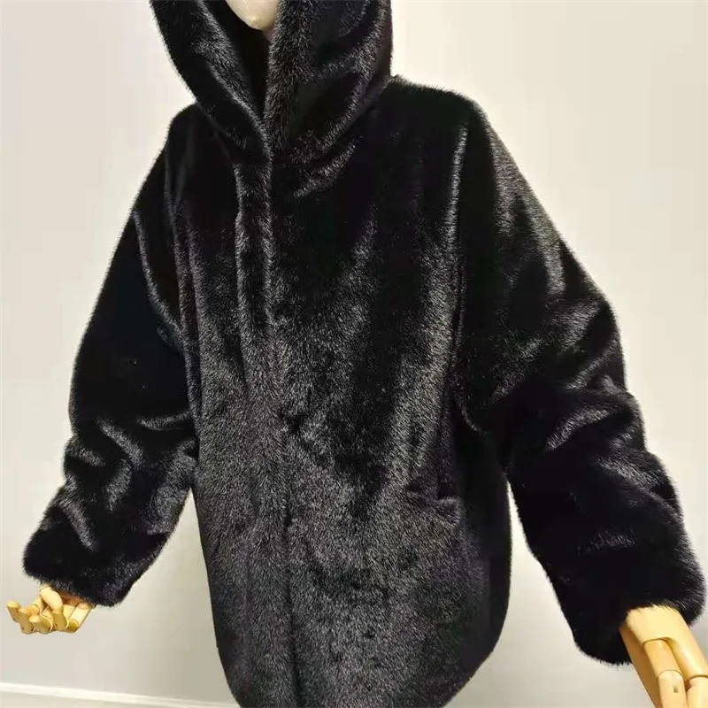 Высококачественное пальто из искусственного меха норки женская новая средней