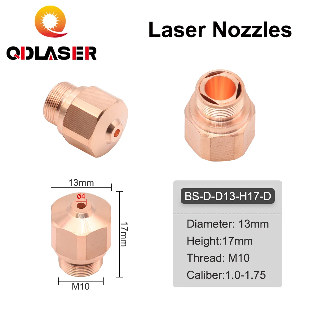 

QDLASER NK Series OEM диаметр 13 мм Высота 17 мм M10 Лазерная насадка двухслойная для волоконной лазерной режущей головки