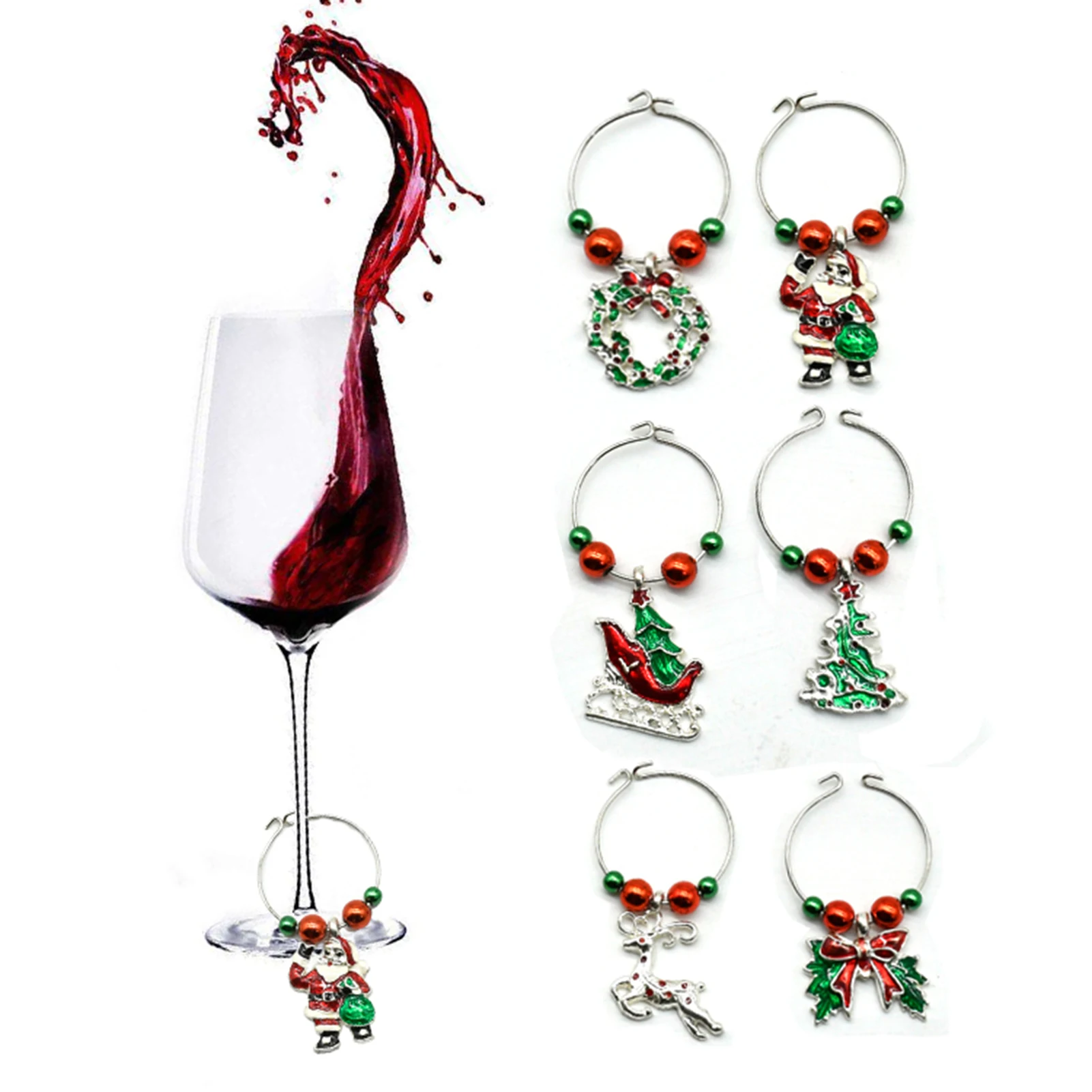 

6 шт., подвески-маркеры для бокалов