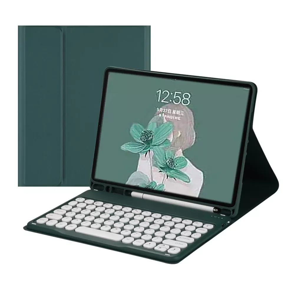 Wireless Bluetooth-compatible Keyboard Case Built-in Pencil Holder Auto Sleep/Wake Function for IPad Pro 11 Inch 2021