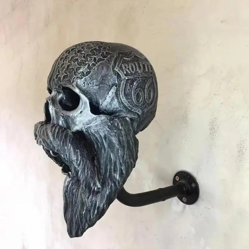 

Motorcycle Skull Helmet Holder Wall Mounted Skull Helmets Durable Resin Crafts Decorative Skull Helmets Motorcycle Decoration