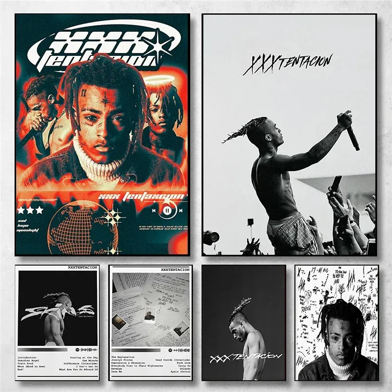 XX-Tentacion Rock-Rap Обложка альбома Художественный принт на холсте Без рамы