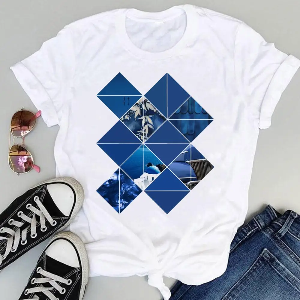 

Women T shirt Clothing geometry Printing Fashion 90s Short Sleeve Summer Clothes Print Tshirt Female Tee Tops Graphic T-shirt