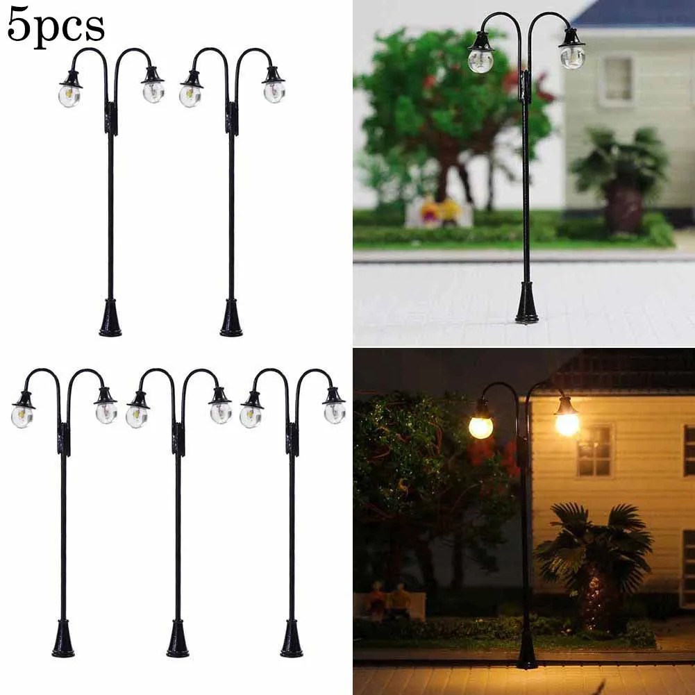 

5 шт., моделирующие фонари, индикатор H0/00, фонари для улицы, железнодорожный декор, строительная компоновка, 3 в, лампочки для двора и сада, Декор