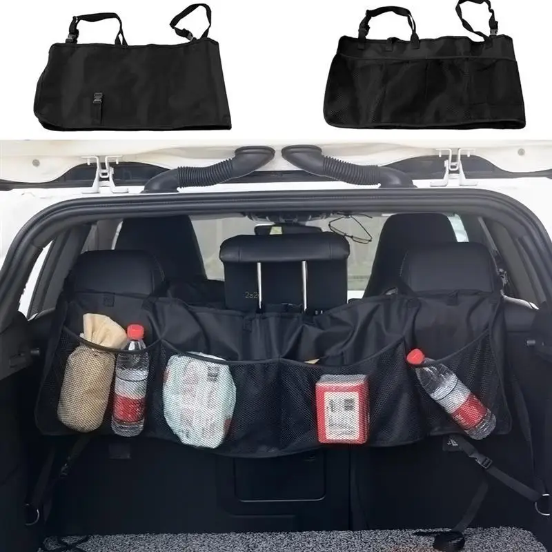 

Сетчатый органайзер для багажника автомобиля, сумка для хранения на заднем сиденье, сетчатый многофункциональный универсальный органайзе...