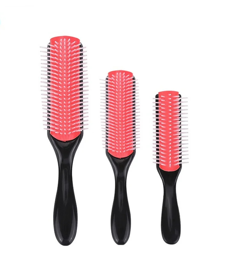 

9-Rows Detangling Hair Brush Denman Detangler Hairbrush Scalp Massager Straight Curly Wet Hair Comb for Women Men Home Salon