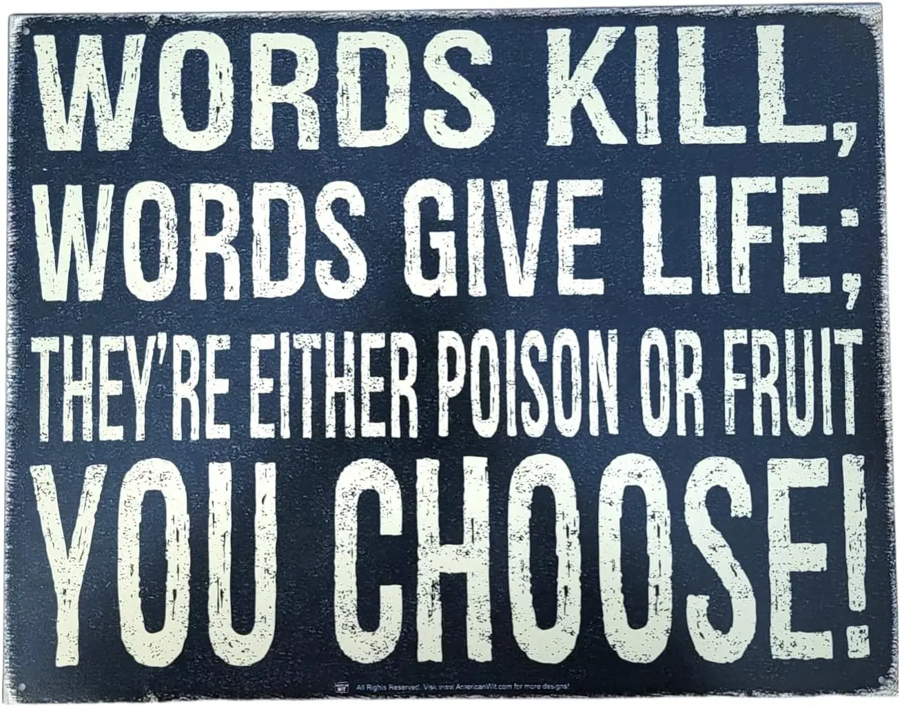 Цитата MER WT Motvtonl Metl Tn Wll Rusty Retro Lookng Sgn (16 x 12 5 дюймов) (Words Kll Words Gve Lfe Они Ether Poso