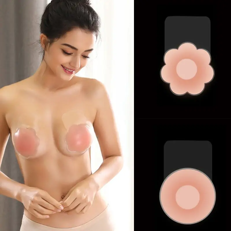 

1 Pair Reusable Silicone Nipple Cover Women Strapless Backless Sticky Breast Lift Pasties Push Up Adhesive Bra Stickers