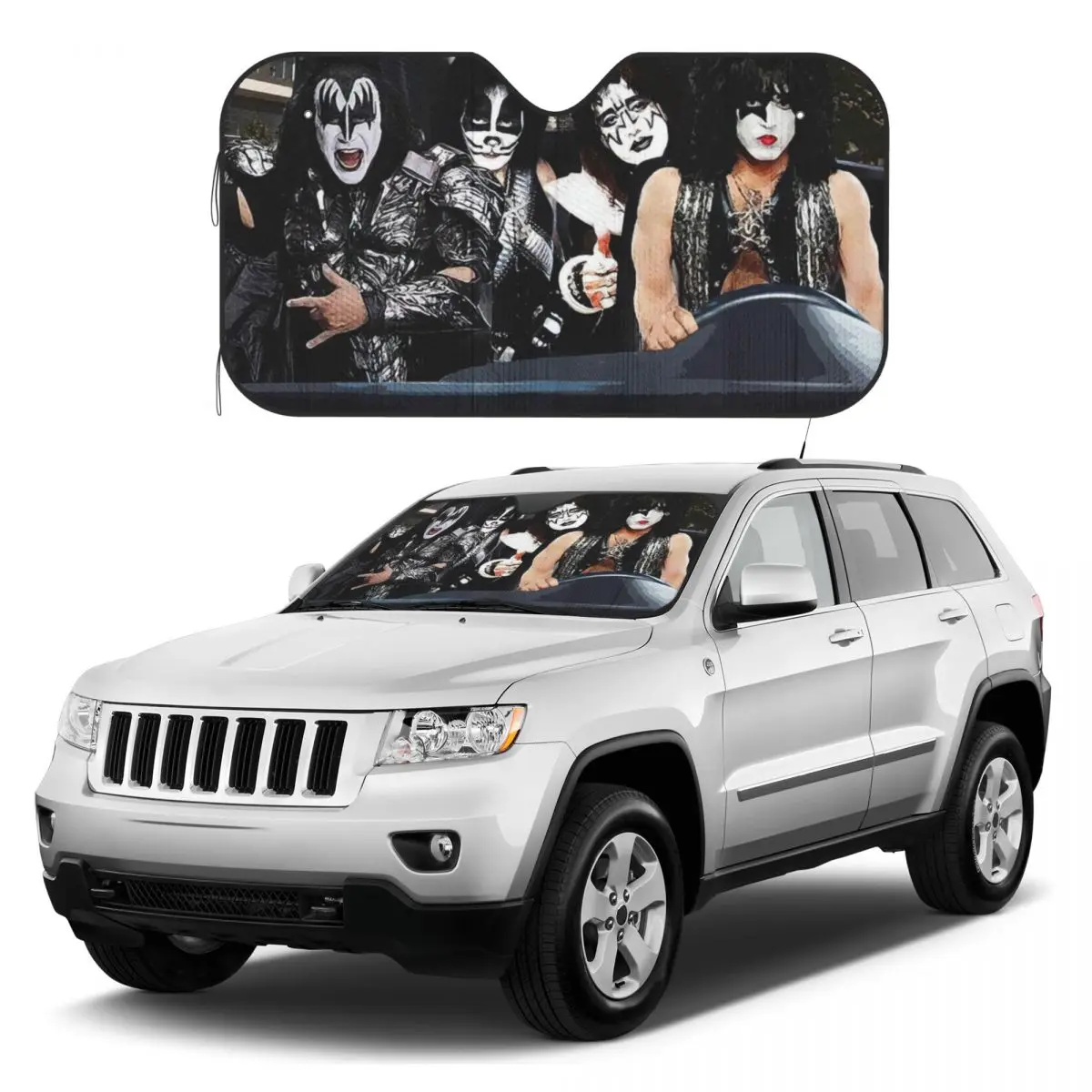 

Kiss Band Driving Car Sunshades Reflector Anti Uv Funny Custom Car Sunshade Sun Shade