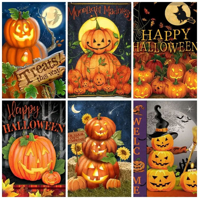 

Алмазная вышивка на Хэллоуин Мультфильм Тыква 5D алмазная живопись «сделай сам» Круглая Мозаика наборы для вышивки крестиком подарок на Хэллоуин «сделай сам»