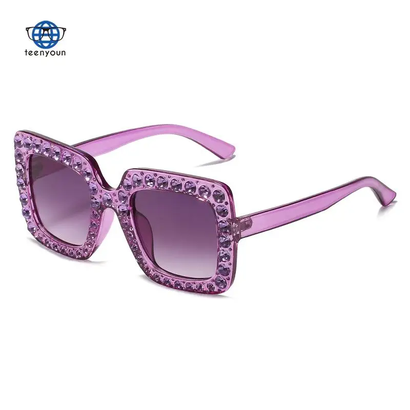 

Teenyoun 2022 New Children's Sunglasses Fashion Frame Diamond Glasses Rhinestone Ocean Piece Children's Sun Glasses