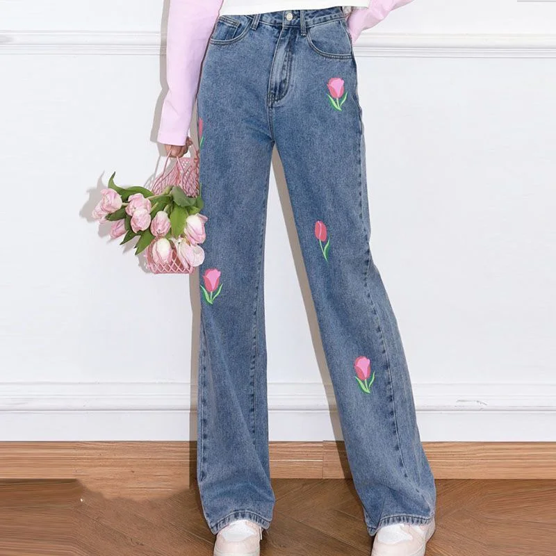 Женские объемные джинсы со стразами женские весенне-осенние брюки с высокой