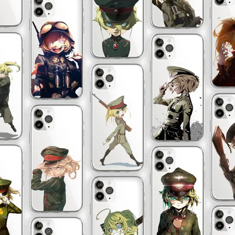

Youjo Senki anime Phone Case Transparent soft For iphone 12 11 13 7 8 6 s plus x xs xr pro max mini