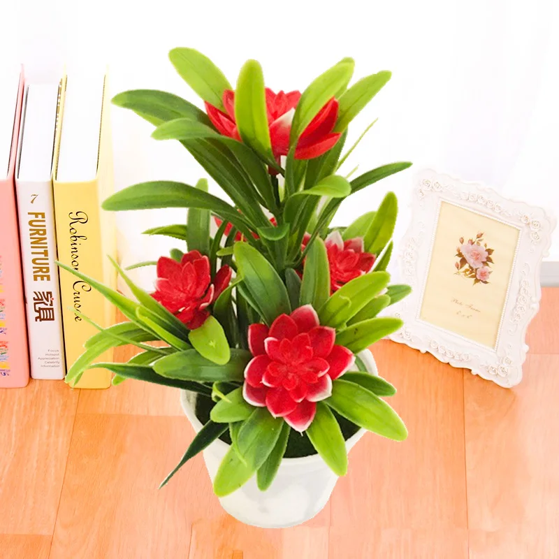 Искусственный цветок лотоса искусственное растение в горшке украшение для улицы