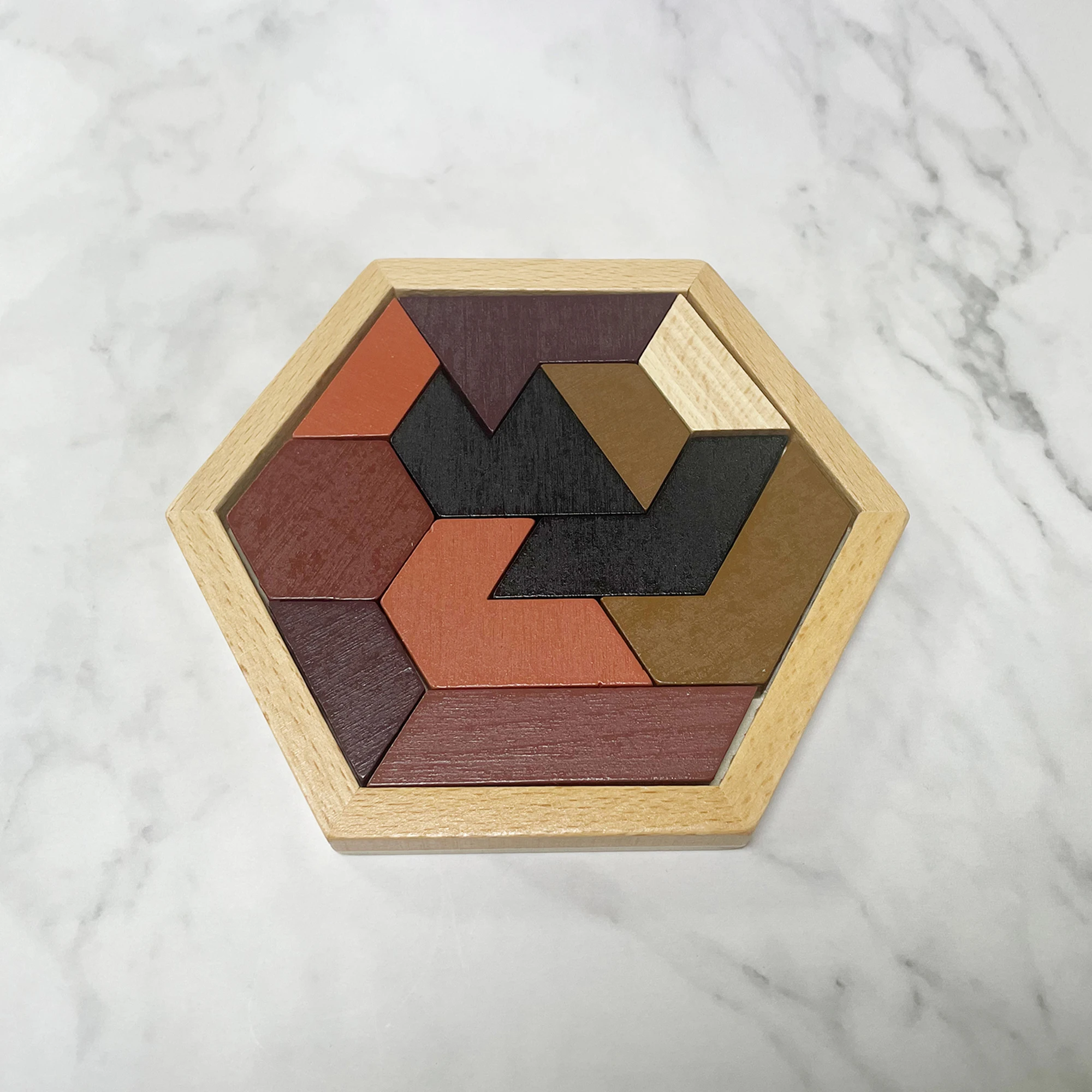 

Hexagonal Wooden Puzzle IQ Game Children's Educational Toys Children Adult Jigsaw Puzzle IQ Brain Teaser Alien Chess Toy Gift