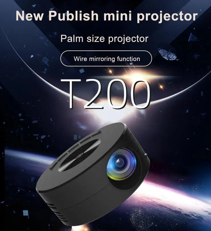 Мини-проектор Yt200 портативный ЖК-видео кинотеатр мультимедиа домашний плеер