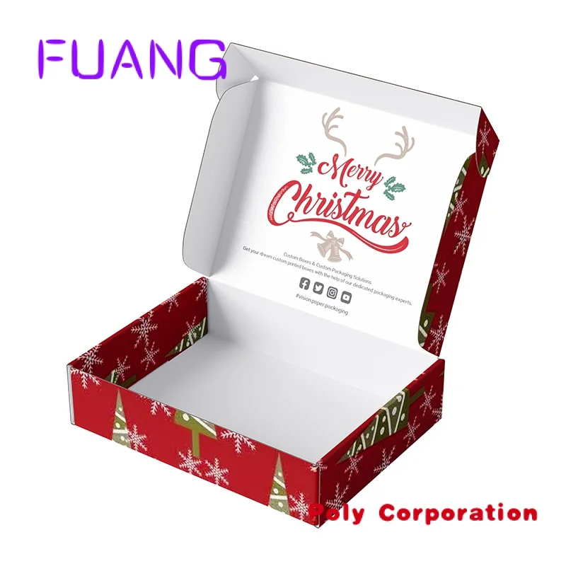 Лидер продаж подарочные гофрированные рождественские упаковочные коробки для